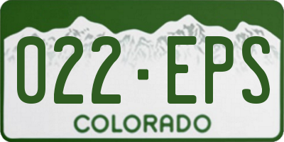 CO license plate 022EPS