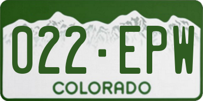 CO license plate 022EPW
