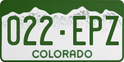 CO license plate 022EPZ