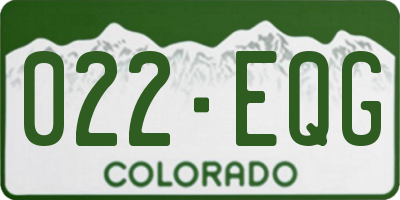 CO license plate 022EQG