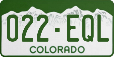 CO license plate 022EQL