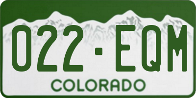 CO license plate 022EQM