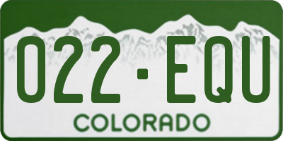 CO license plate 022EQU