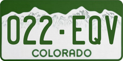 CO license plate 022EQV