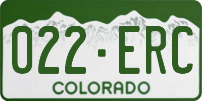 CO license plate 022ERC