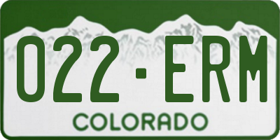 CO license plate 022ERM