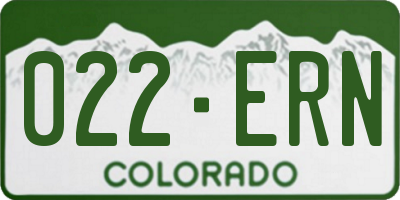 CO license plate 022ERN