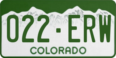 CO license plate 022ERW