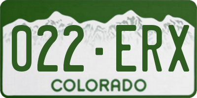 CO license plate 022ERX
