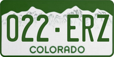 CO license plate 022ERZ