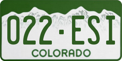 CO license plate 022ESI