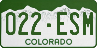 CO license plate 022ESM
