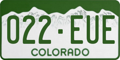 CO license plate 022EUE
