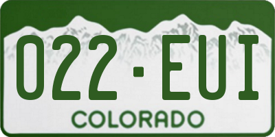 CO license plate 022EUI