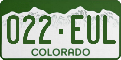 CO license plate 022EUL