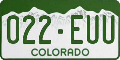 CO license plate 022EUU