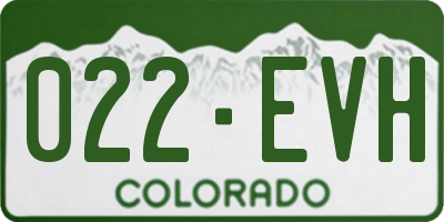 CO license plate 022EVH