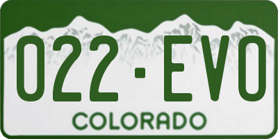 CO license plate 022EVO