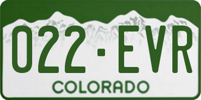 CO license plate 022EVR