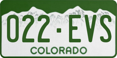 CO license plate 022EVS
