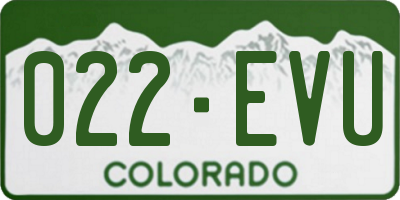 CO license plate 022EVU
