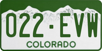 CO license plate 022EVW