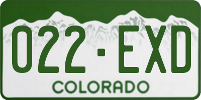 CO license plate 022EXD