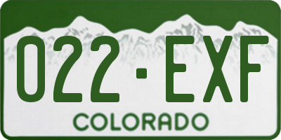 CO license plate 022EXF