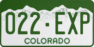 CO license plate 022EXP