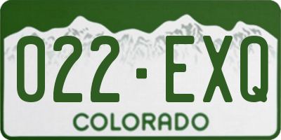 CO license plate 022EXQ