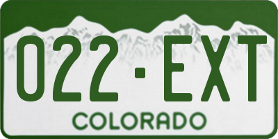 CO license plate 022EXT