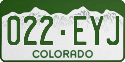 CO license plate 022EYJ