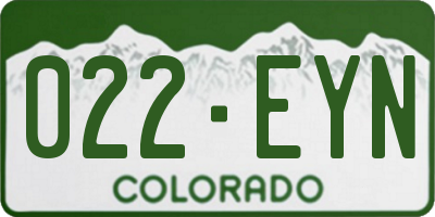 CO license plate 022EYN