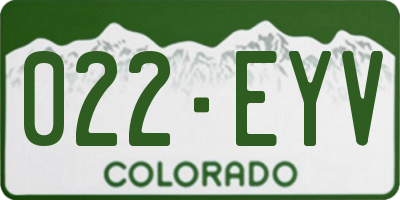 CO license plate 022EYV