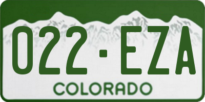 CO license plate 022EZA
