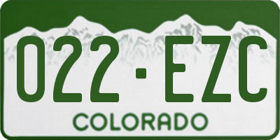 CO license plate 022EZC