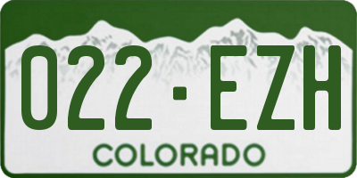 CO license plate 022EZH
