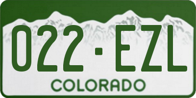 CO license plate 022EZL