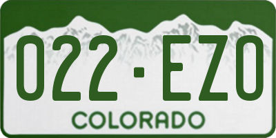 CO license plate 022EZO