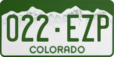 CO license plate 022EZP