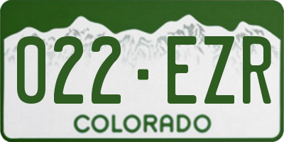 CO license plate 022EZR