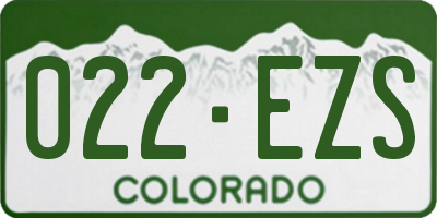 CO license plate 022EZS