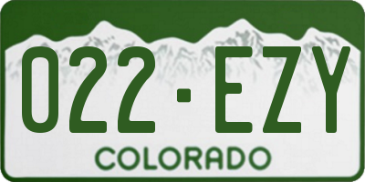 CO license plate 022EZY