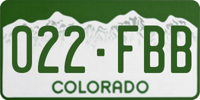 CO license plate 022FBB