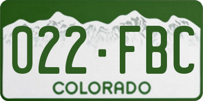 CO license plate 022FBC