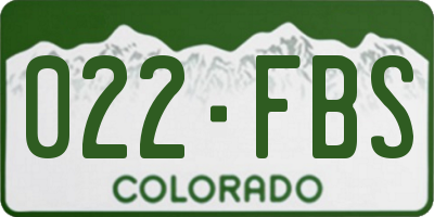 CO license plate 022FBS