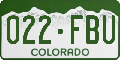 CO license plate 022FBU