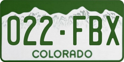 CO license plate 022FBX