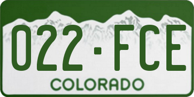 CO license plate 022FCE