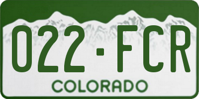 CO license plate 022FCR